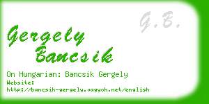 gergely bancsik business card